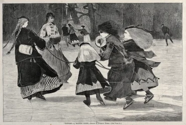 Vinter - en skøjtescene, 1868.