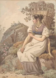 Ung kvinde i Vaudois efter druehøsten, 1821.