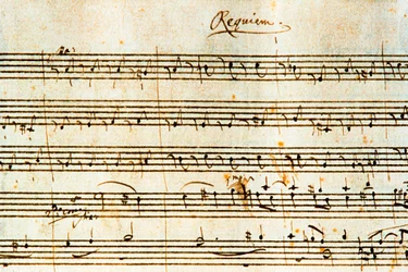 Autografpartitur af Requiem, K. 626 af den østrigske komponist Wolfgang Amadeus Mozart (1756-1791)