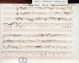 Nodeside af Querite primum regnum Dei af Mozart for at opnå titlen Accademico filarmonico (1770)