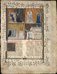 Blad fra et manuskript af Valerius Maximus, ca. 1380-90.