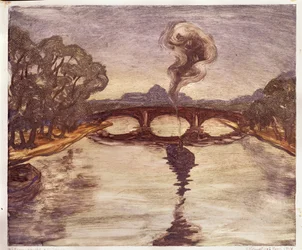 En båd på Seinen, 1914