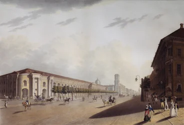 The Great Gostiny Dvor Merchant Yard i St. Petersborg, 1820