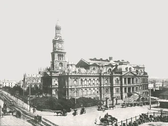 Det nye rådhus, Sydney, Australien, 1895.