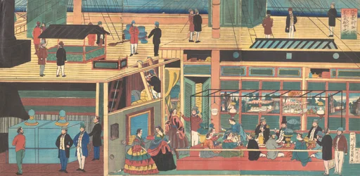 Se Inside an American Steamship, 1861 Bunkyu, 1. år, 4. måned.