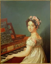 Kunstnerens datter ved clavichordet ... (maleri på lærred)