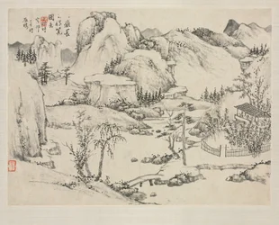 Landskabsalbum i forskellige stilarter: Scenery of Mt. Changbai efter Huang Gongwang