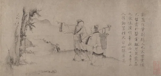 Liu Chen og Ruan Zhao på vej ind i Tiantai-bjergene.