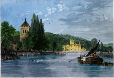 Abbey of Bisham, Commandery of the Templars, Earl of Berkshire. ca 1850 (gravering)
