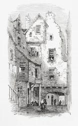 En gammel tæt, Canongate, Edinburgh, Skotland