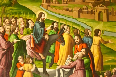 Armensk Apostolsk Kirke; Vægmaleri; scene fra Det Nye Testamente; indrejse i Jerusalem; Vank Domkirke; Jolfa eller Ny Julfa; Isfahan; Iran; Asien