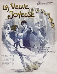 Par danser vals Ballsirenen. omkring 1910 (illustration)
