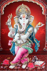 Ganesha eller Ganapati: den elefanthovedede hinduistiske gud.