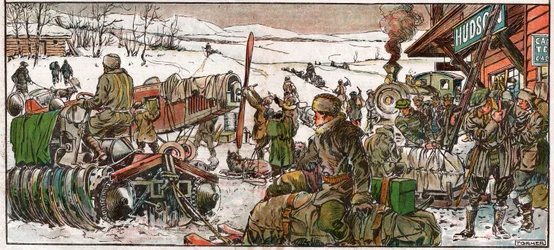 Guldsøgende på et minested i Ontario. 1926 (Illustration)