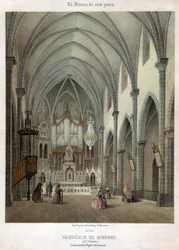 Interiør af karmelitkirken i Bagneres de Bigorre. ca. 1870 (gravering)