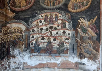 Kloster (manastirea Cozia). Kirken. Interiør. Vægmalerier.