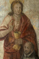 Sognekirke (Sognekirken Vor Frue). Interiør. Koret. Vægmaling.