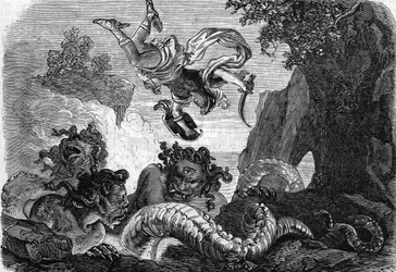Perseus kæmper mod Gorgonen