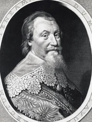 Portræt af Axel Gustafsson Oxenstierna (1583-1654), Sveriges Lord High Chancellor, gravering