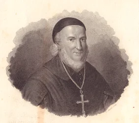 Portræt af den italienske biskop Adeodato Turchi (1724-1803), kobberstik af G Guzzi fra maleri af Francesco Vicira