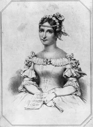 Portræt af Laura Cinti-Damoreau (1801-1863), fransk sopran, litograf