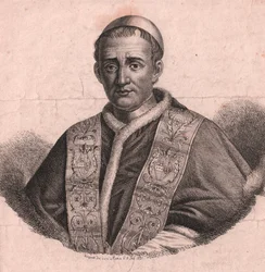 Portræt af pave Gregory XVI (1765-1846), ætsning og burin, fra live tegning, Rom, 5. februar