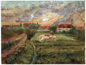 Fåreflokke, ca 1910