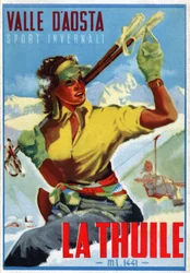 Ski i La Thuile, ca 1950