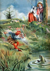 Snehvide og Rose Pompon. omkring 1910 (gravering)