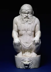 Den egyptiske gud Bes, fra en springvand, romersk, ca. 130 e.Kr. (marmor)