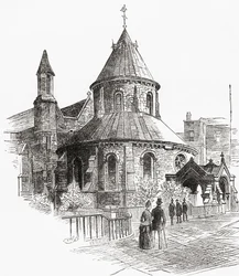 Temple Church, London, England, set her i det 19. århundrede.