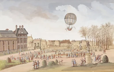 Den første opstigning i en brintballon