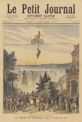 Genskabelse af Niagara Falls i en forestilling af Le Pays fOr i Theatre de la Gaite