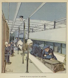 Interiør af skib, der hjemsender patienter