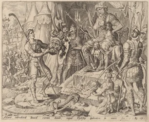 David med Goliats Hoved foran Saul