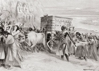 Et begravelsesoptog under XIA-dynastiet, det gamle Egypten, fra Hutchinson