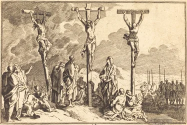 Jomfruen, Sankt Johannes og Maria Magdalena ved korsets fod