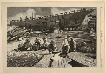 Ship-Building, Gloucester Harbor, fra Harper