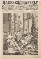 The War - Making Havelocks for the Volunteers, fra Harper