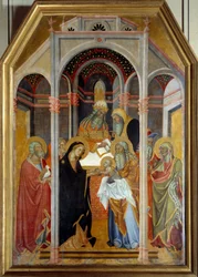Præsentation ved tempelmaleriet på træ af Bartolo di Fredi (1330-1410) 1300-tallet søn. 1,9x1,25 m