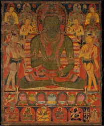 Buddha Amoghasiddhi med otte bodhisattvaer