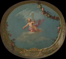 Amor som budbringer med Caduceus