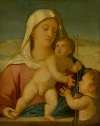 Slovak: Madonna og barnet med Johannes Døberen Madonna og barnet med Johannes Døberen