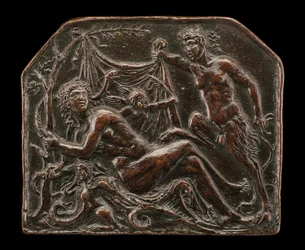 En Satyr, der afslører en nymfe