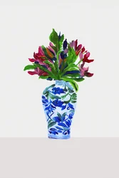 Farverige malede blomster