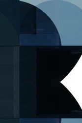 Dybe blå geometriske buer