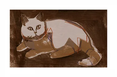 En moderne kat hviler sig