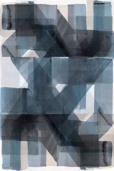 Overlappende blå geometriske mønstre