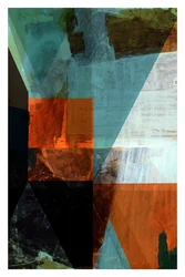 Blågrøn og orange geometri