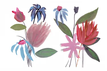 Farverige abstrakte blomster